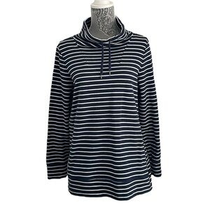 L.L. Bean Women's Size Medium Heritage Mariner Top. Navy blue with white stripes